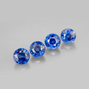 Gemas de cianita azul natural de  ct, corte redondo, VS