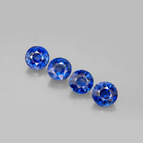 Gemas de cianita azul natural de  ct, corte redondo, VS