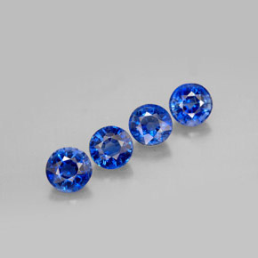 Gemas de cianita azul natural de  ct, corte redondo, VS