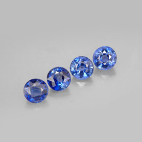 Gemas de cianita azul natural de  ct, corte redondo, VS