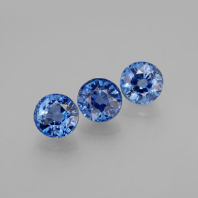 Gemas de cianita azul natural de  ct, corte redondo, VS