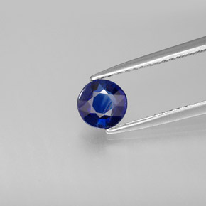 Cianita azul natural de 0,71 ct, corte redondo, VS