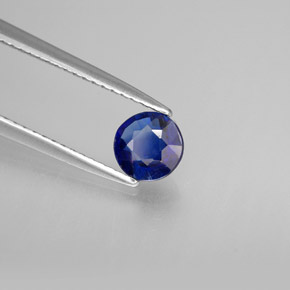 Cianita azul natural de 0,71 ct, corte redondo, VS