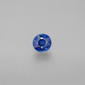 Cianita azul natural de 0,72 ct, corte redondo, VS