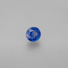 Cianita azul natural de 0,72 ct, corte redondo, VS