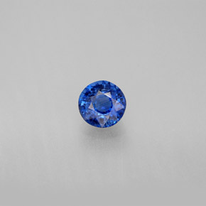 Cianita azul natural de 0,76 ct, corte redondo, VS