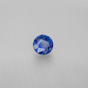 Cianita azul natural de 0,76 ct, corte redondo, VS