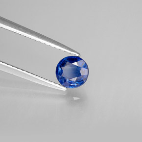 Cianita azul natural de 0,72 ct, corte redondo, VS