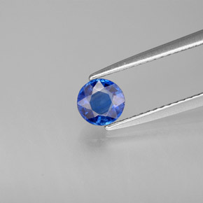 Cianita azul natural de 0,70 ct, corte redondo, VS