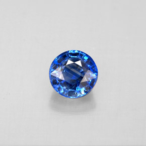 Cianita azul natural de 0,84 ct, corte redondo, VS