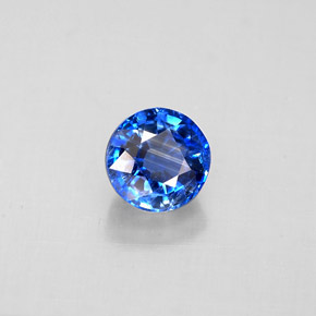 Cianita azul natural de 0,84 ct, corte redondo, VS