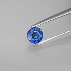Cianita azul natural de 0,67 ct, corte redondo, VS