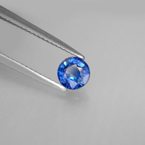 Cianita azul natural de 0,67 ct, corte redondo, VS