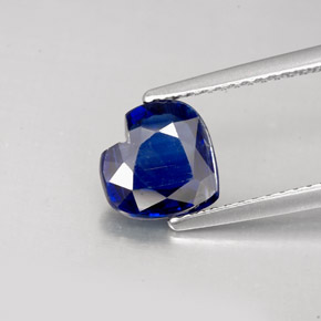 Cianita azul natural de 1,70 ct, forma de corazón, VS