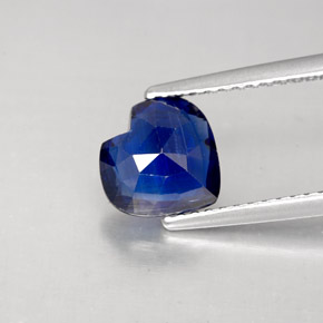 Cianita azul natural de 1,70 ct, forma de corazón, VS