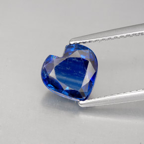 Cianita azul natural de 2,19 ct, forma de corazón, VS