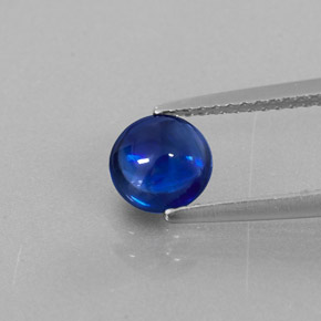 Cianita azul natural de 0,96 ct, corte redondo, transparente