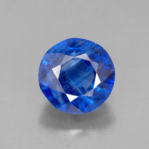 Cianita azul natural de 1,82 ct, corte redondo, SI