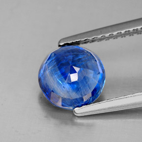 Cianita azul natural de 1,82 ct, corte redondo, SI