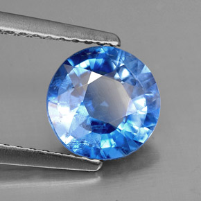 Cianita azul natural de 1,74 ct, corte redondo, SI