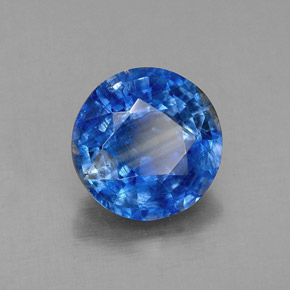 Cianita azul natural de 1,58 ct, corte redondo, SI