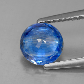 Cianita azul natural de 1,58 ct, corte redondo, SI