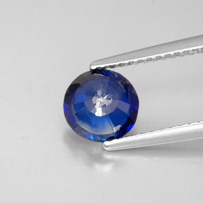 Cianita azul natural de 1,57 ct, corte redondo, SI
