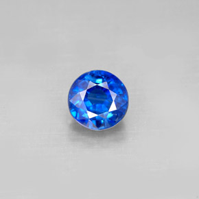 Cianita azul natural de 1,49 ct, corte redondo, VS