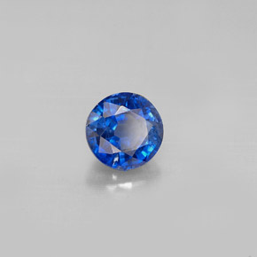 Cianita azul natural de 1,23 ct, corte redondo, VS-SI