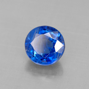Cianita azul natural de 1,23 ct, corte redondo, VS-SI