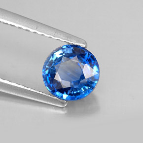Cianita azul natural de 1,21 ct, corte redondo, VS-SI