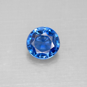 Cianita azul natural de 1,18 ct, corte redondo, VS-SI