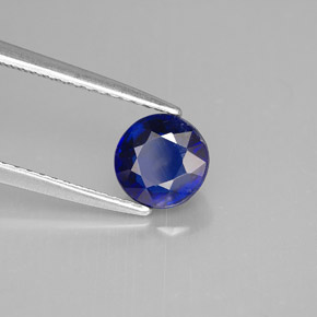 Cianita azul natural de 1,20 ct, corte redondo, VS-SI