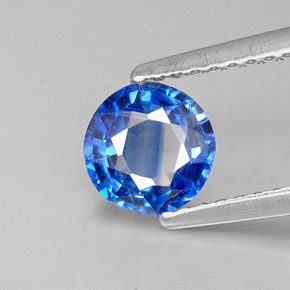 Cianita azul natural de 0,88 ct, corte redondo, VS-SI