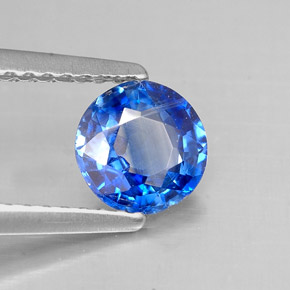Cianita azul natural de 0,88 ct, corte redondo, VS-SI