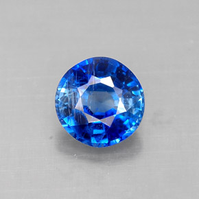Cianita azul natural de 0,81 ct, corte redondo, VS-SI