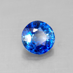 Cianita azul natural de 0,81 ct, corte redondo, VS-SI