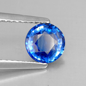 Cianita azul natural de 0,97 ct, corte redondo, VS-SI