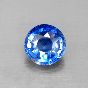 Cianita azul natural de 0,89 ct, corte redondo, VS