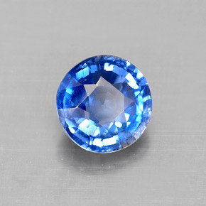 Cianita azul natural de 0,89 ct, corte redondo, VS