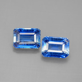 Gemas de cianita azul natural de  ct, corte esmeralda, VS-SI