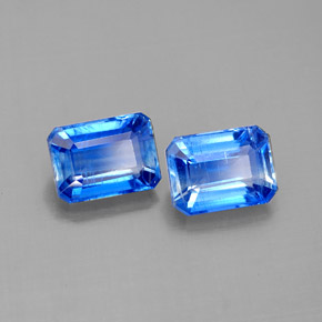 Gemas de cianita azul natural de  ct, corte esmeralda, VS-SI