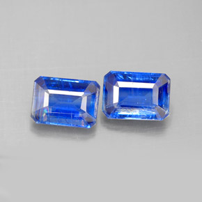 Gemas de cianita azul natural de  ct, corte esmeralda, VS-SI