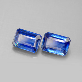 Gemas de cianita azul natural de  ct, corte esmeralda, VS-SI