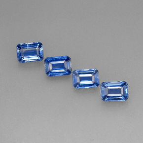 Gemas de cianita azul natural de  ct, corte esmeralda, VS-SI