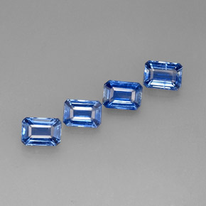 Gemas de cianita azul natural de  ct, corte esmeralda, VS-SI