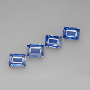 Gemas de cianita azul natural de  ct, corte esmeralda, VS-SI