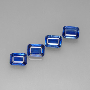 Gemas de cianita azul natural de  ct, corte esmeralda, VS-SI