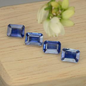 Gemas de cianita azul natural de 5,13 ct, corte esmeralda, VS-SI