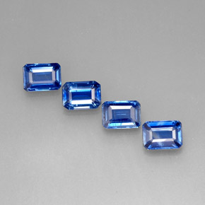 Gemas de cianita azul natural de  ct, corte esmeralda, VS-SI